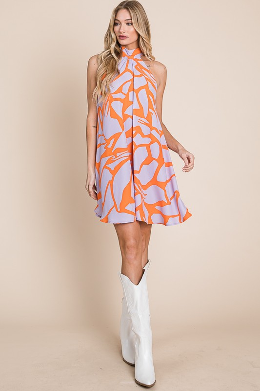 Heidi Resort Print Halter Dress