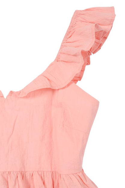 Holland Ruffle Eyelet Top - Peach