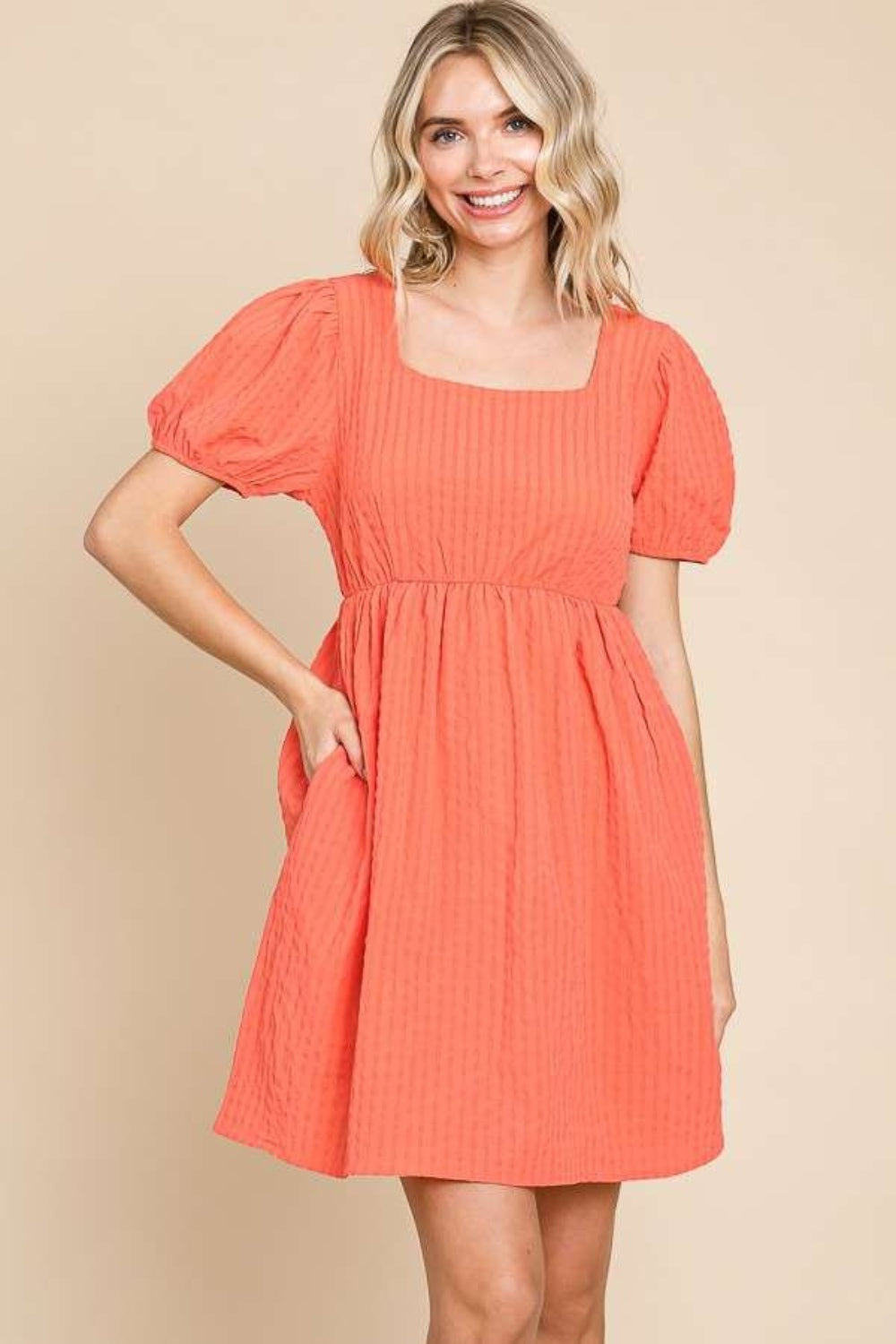 Lila Textured Short Sleeve Dress