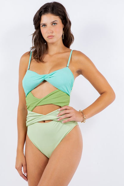 Kaia Twist Front Cut Out One Piece