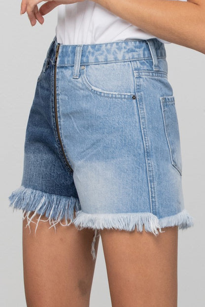 Trinity Two Tone Denim Shorts