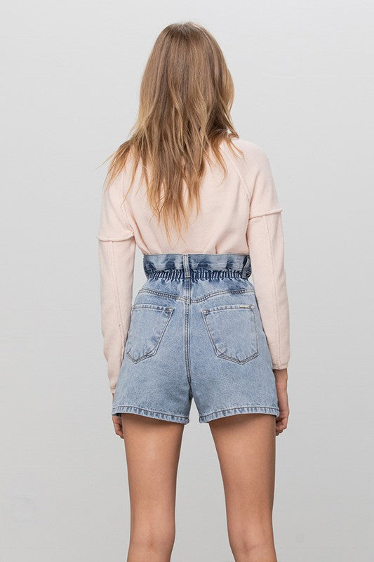 Tara High Waisted Denim Shorts