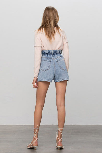 Tara High Waisted Denim Shorts