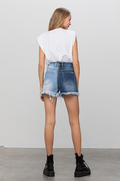 Trinity Two Tone Denim Shorts