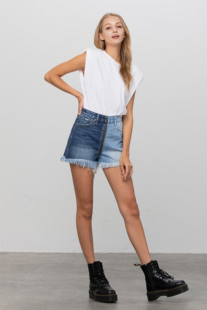 Trinity Two Tone Denim Shorts