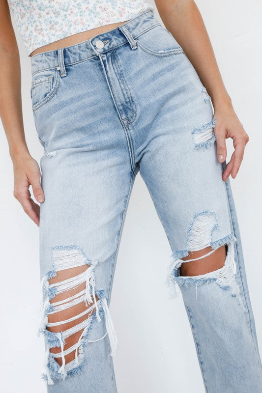 Gia High Waist Distressed Jeans