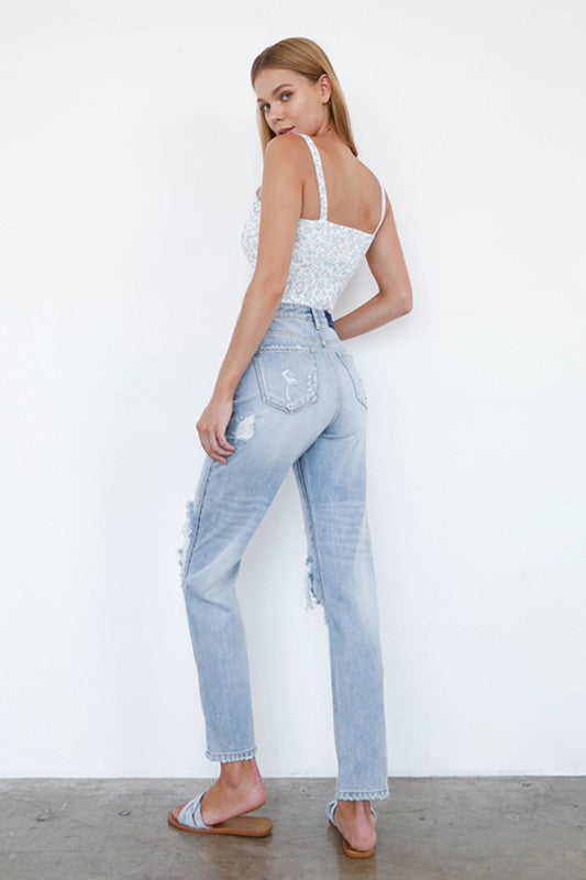 Gia High Waist Distressed Jeans