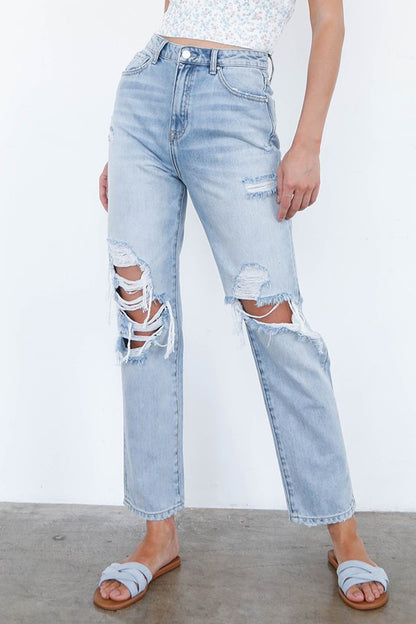 Gia High Waist Distressed Jeans