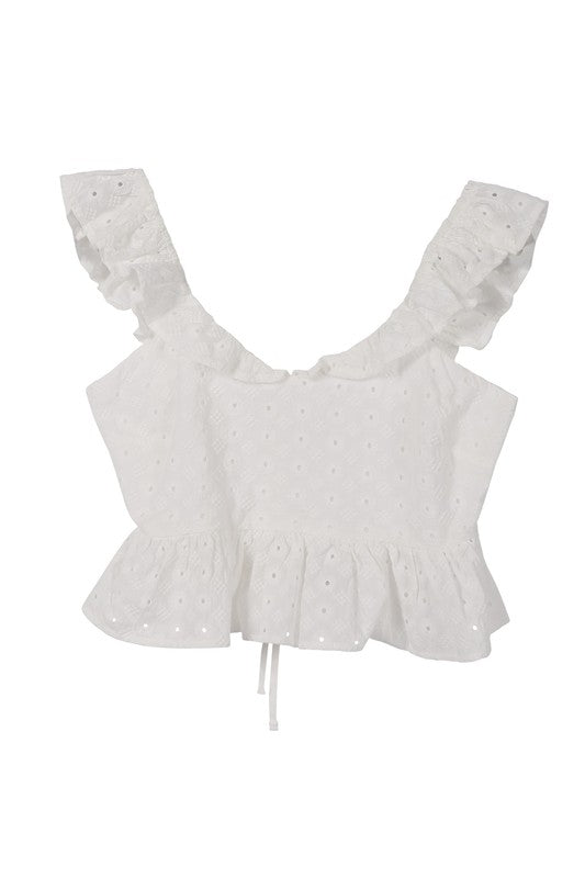 Holland Ruffle Eyelet Top