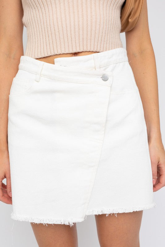 Selena White Denim Mini Skirt