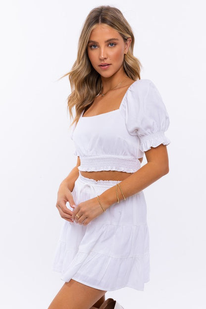 Cora Tie Back Puff Sleeve Top - Set