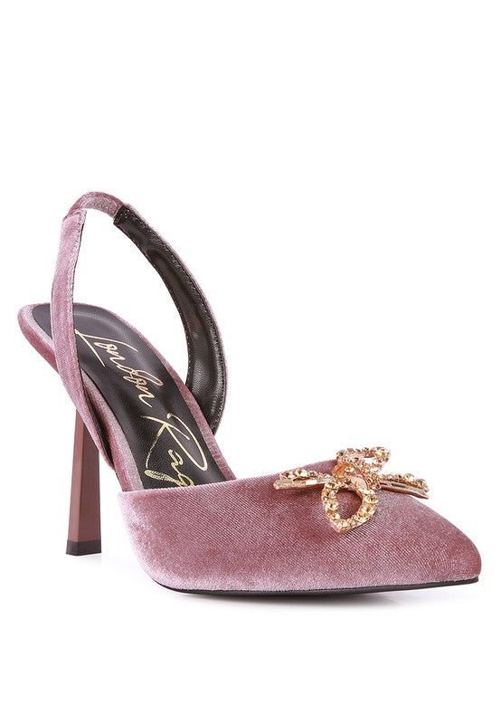 Firebird Velvet Diamante Heels