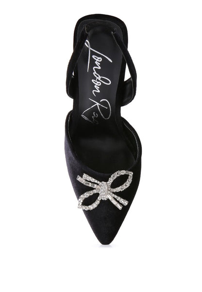 Firebird Velvet Diamante Heels