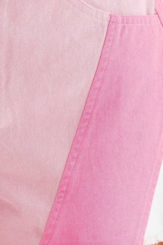 Peyton Pink Color Blocked Shorts