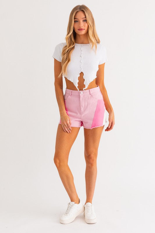 Peyton Pink Color Blocked Shorts