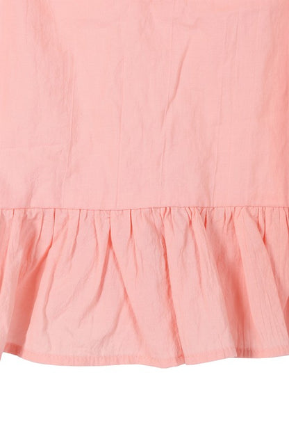 Holland Ruffle Eyelet Top - Peach