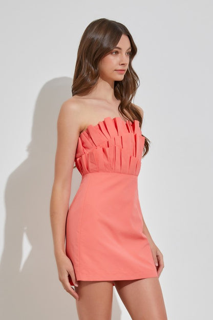 Elliana Strapless Ruffle Mini Dress