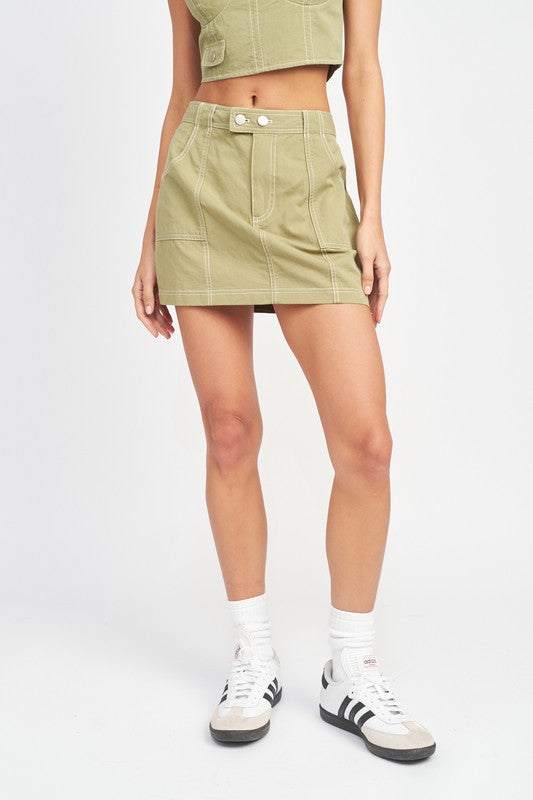 Luna Cargo Mini Skirt