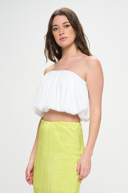 Kinley Plisse Bubble Tube Top