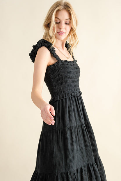 Ada Smocked Ruffled Tiered Dress