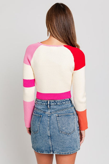 Holly Long Sleeve Striped Crop Top