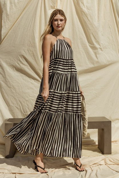 Lydia Striped Maxi Dress