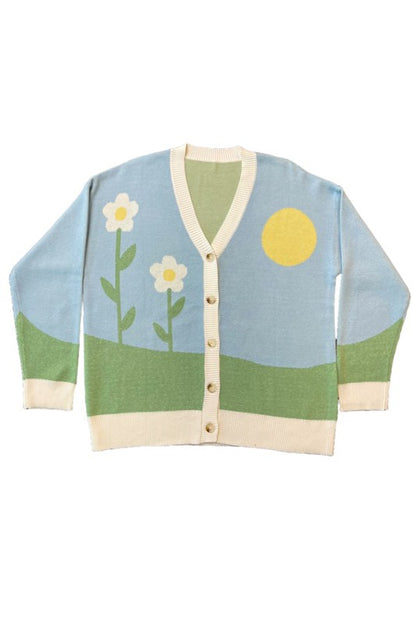 Viola Flower Field Cardigan