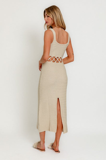 Mabel Sleeveless Crochet Midi Dress