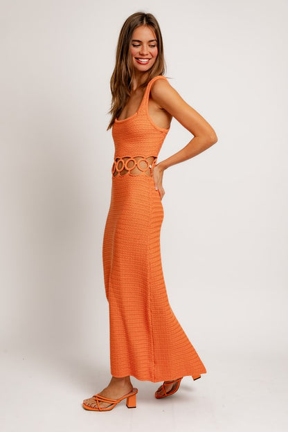 Mabel Sleeveless Crochet Midi Dress