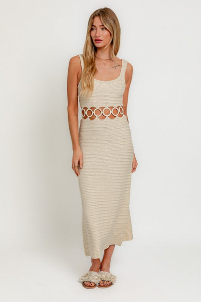 Mabel Sleeveless Crochet Midi Dress