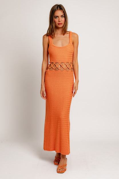 Mabel Sleeveless Crochet Midi Dress