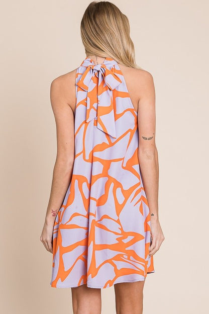 Heidi Resort Print Halter Dress - Plus