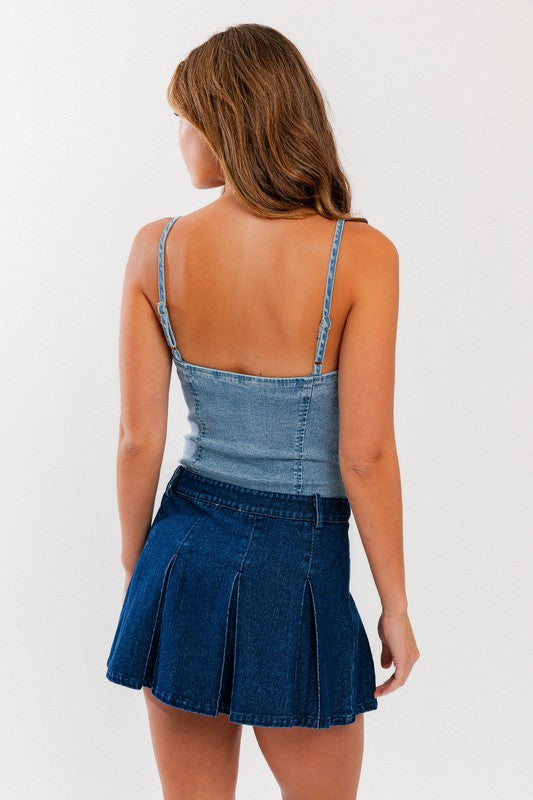 Vivienne Denim Bustier Bodysuit