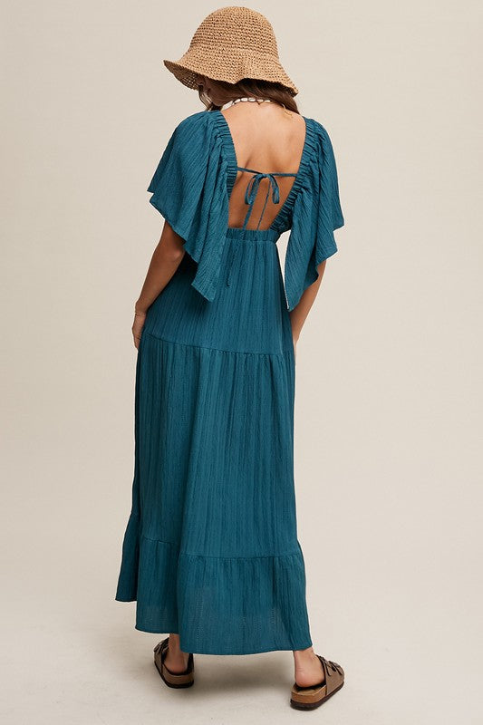 Annabelle Ruffle Sleeve Maxi Dress