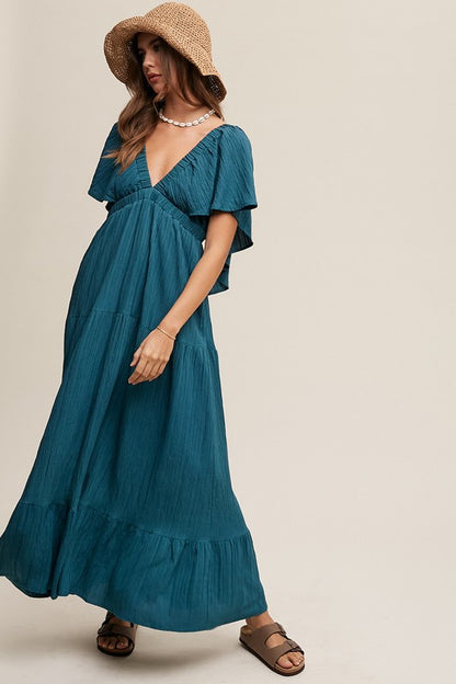 Annabelle Ruffle Sleeve Maxi Dress