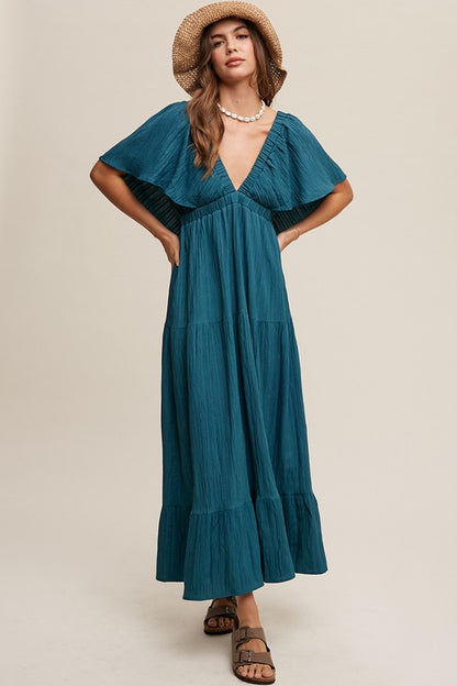 Annabelle Ruffle Sleeve Maxi Dress