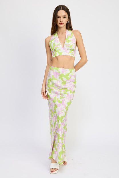 Aemie Tropical Floral Maxi Skirt - Set