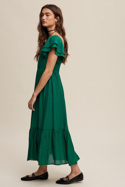 Everly Ruffle Sleeve Maxi Dress