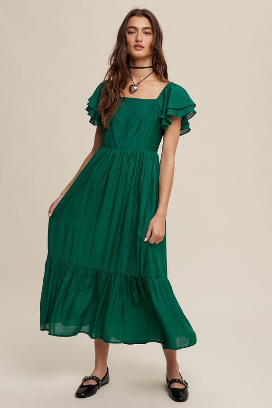 Everly Ruffle Sleeve Maxi Dress