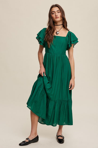 Everly Ruffle Sleeve Maxi Dress