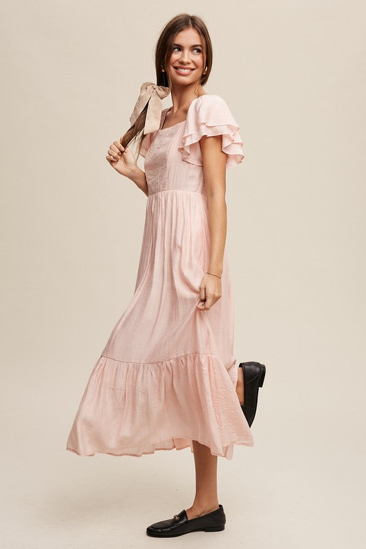 Everly Ruffle Sleeve Maxi Dress