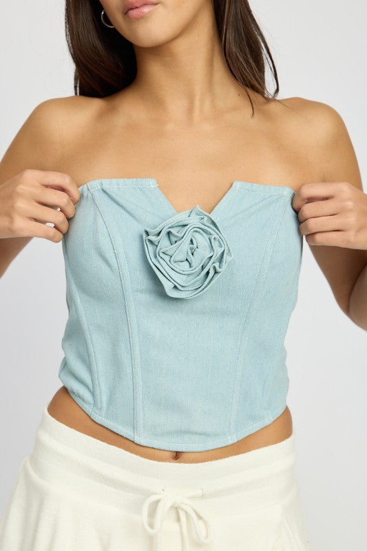 Rosalie Denim Corset Top