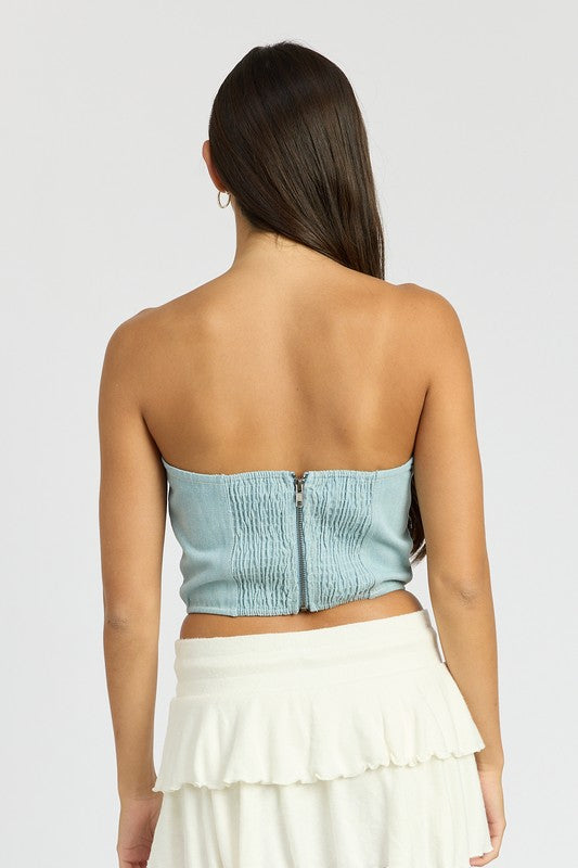 Rosalie Denim Corset Top