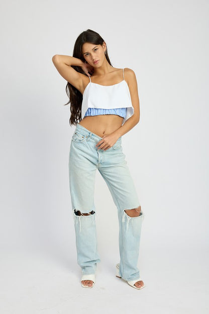 Samantha Abstract Crop Top