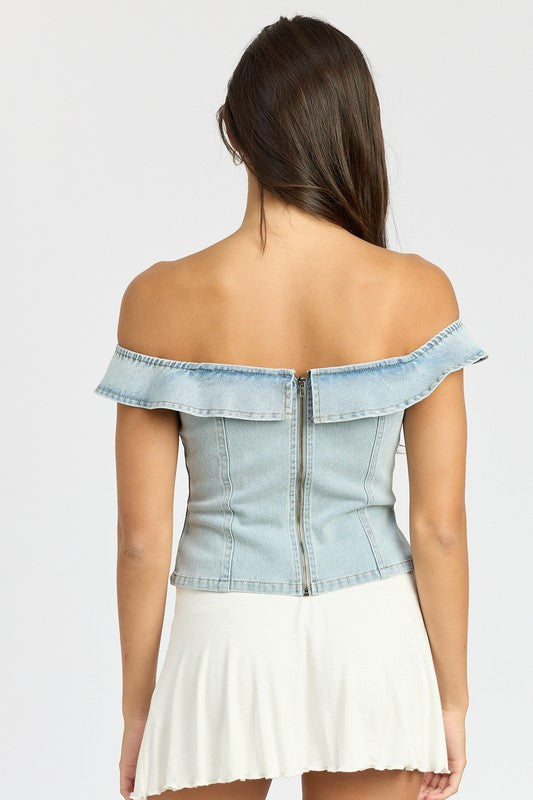 Rowan Off Shoulder Bustier Top