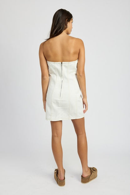 Rosalie White Denim Mini Dress