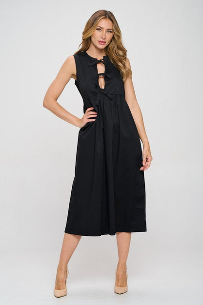 Ivy Front Tie Sleeveless Dress