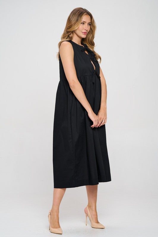 Ivy Front Tie Sleeveless Dress