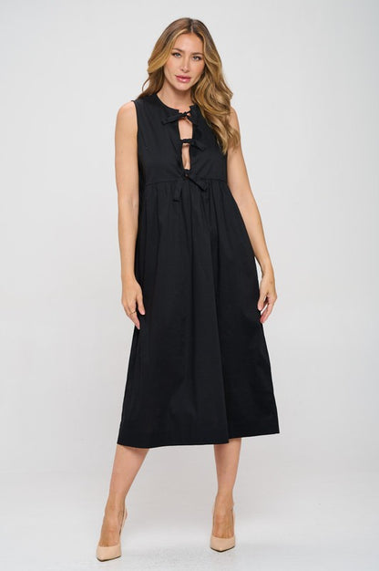 Ivy Front Tie Sleeveless Dress