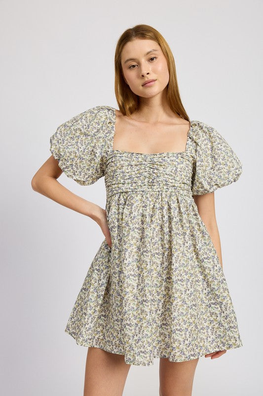 Talia Puff Sleeves Mini Dress